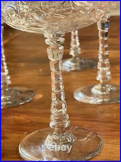 Set of 6 VTG Rock Sharpe Atlantis Cut Crystal Cocktail Glasses 5 3/4