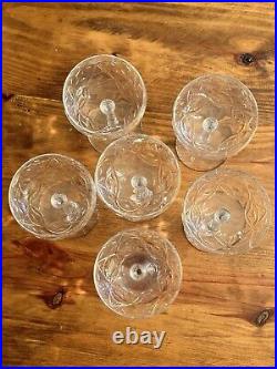 Set of 6 VTG Rock Sharpe Atlantis Cut Crystal Cocktail Glasses 5 3/4