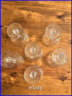 Set of 6 VTG Rock Sharpe Atlantis Cut Crystal Cocktail Glasses 5 3/4