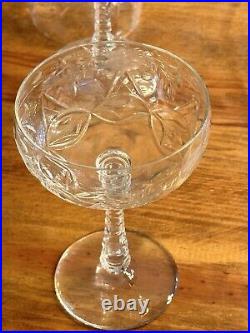 Set of 6 VTG Rock Sharpe Atlantis Cut Crystal Cocktail Glasses 5 3/4