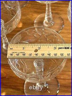 Set of 6 VTG Rock Sharpe Atlantis Cut Crystal Cocktail Glasses 5 3/4