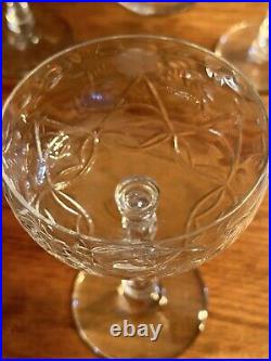 Set of 6 VTG Rock Sharpe Atlantis Cut Crystal Cocktail Glasses 5 3/4