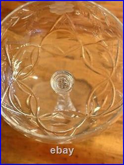 Set of 6 VTG Rock Sharpe Atlantis Cut Crystal Cocktail Glasses 5 3/4