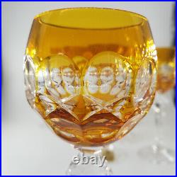 Set of 6 Vintage Bleikristall Cut Crystal Color Cordial Glass New