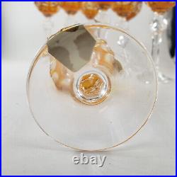 Set of 6 Vintage Bleikristall Cut Crystal Color Cordial Glass New