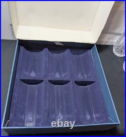 Set of 6 Vintage Cristal D'Arques Longchamp Lead Crystal Tall Glasses NEW FS