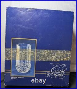 Set of 6 Vintage Cristal D'Arques Longchamp Lead Crystal Tall Glasses NEW FS