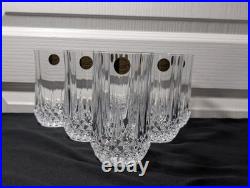 Set of 6 Vintage Cristal D'Arques Longchamp Lead Crystal Tall Glasses NEW FS