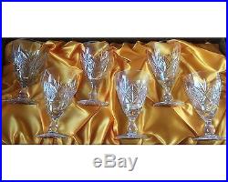 Set of 6 Vintage Edinburgh Crystal Wine Glasses in Presentation Case