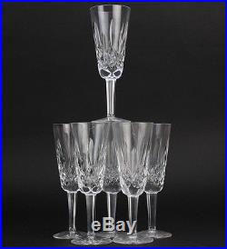 Set of 6 WATERFORD Deep Cut Irish Crystal LISMORE Fluted Champagne Glasses CGS