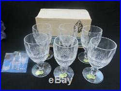 Set of 6 Waterford Crystal COLLEEN Short Stem White Wines Glasses 4-1/2 602/137
