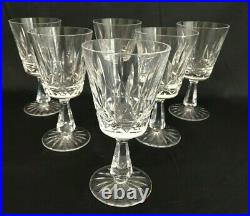 Set of 6 Waterford Cut Crystal ROSSLARE Water Goblets Glasses Glassware Signed