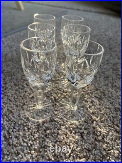 Set of 6 Waterford Lismore Cordial Sherry Glass Crystal 5-1/8 High