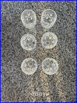 Set of 6 Waterford Lismore Cordial Sherry Glass Crystal 5-1/8 High