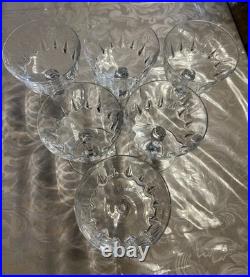 Set of 6 Waterford Plain Footed Champagne Sherbet Coupe Crystal Glasses