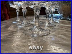Set of 6 Waterford Plain Footed Champagne Sherbet Coupe Crystal Glasses