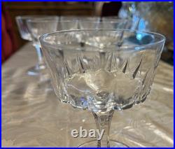 Set of 6 Waterford Plain Footed Champagne Sherbet Coupe Crystal Glasses