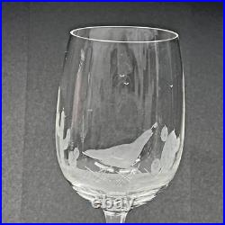 Set of 6 Wildlife Etched Glass Crystal Wine Glasses 12oz Pedestal Stem Vintage Set of 6 Wildlife Etched Glass Crystal Wine Glasses 12oz Pedestal Stem Vintage