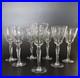 Set of 7 Antique Libbey Rock Sharpe Halifax Etched Crystal Wine Glasses 5.75