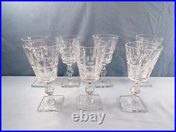 Set of 7 Hawkes Clear Cut Glass WEXFORD Water Goblets