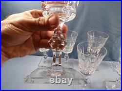 Set of 7 Hawkes Clear Cut Glass WEXFORD Water Goblets