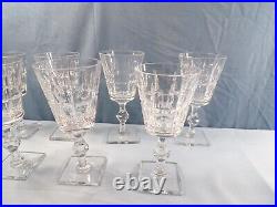 Set of 7 Hawkes Clear Cut Glass WEXFORD Water Goblets