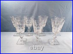 Set of 7 Hawkes Clear Cut Glass WEXFORD Water Goblets