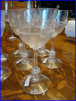 Set of 7 JULISKA HAND BLOWN Crystal Glass GRAHAM Wine 7 1/2 Tall GOBLETS