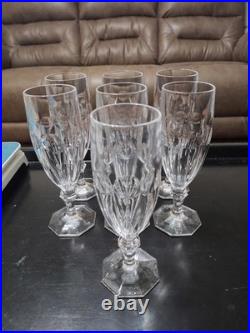 Set of 7 VILLEROY &BOCH Bernadotte Crystal 7'' Champagne Glasses EUC