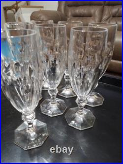 Set of 7 VILLEROY &BOCH Bernadotte Crystal 7'' Champagne Glasses EUC