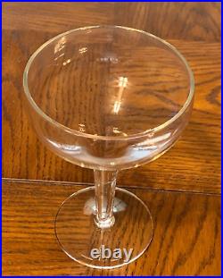 Set of 7 Vintage Clear Crystal 9 oz. Hollow Stem Champagne Glasses