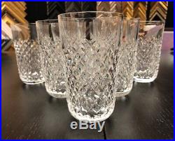 Set of 7 Waterford Crystal Alana Flat Tumbler Glasses 12 oz