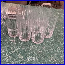 Set of 8 Clear Crystal Vertical Cut Pattern Round 12oz 5.5in