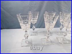 Set of 8 Hawkes Clear Cut Glass WEXFORD Wine Goblets