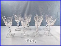 Set of 8 Hawkes Clear Cut Glass WEXFORD Wine Goblets