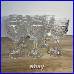 Set of 8 Hofbauer The Byrdes Collection Crystal 6 1/2 Wine Goblets Glasses EUC