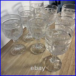 Set of 8 Hofbauer The Byrdes Collection Crystal 6 1/2 Wine Goblets Glasses EUC