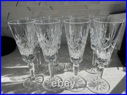 Set of 8 LENOX Crystal Charleston Champagne Fluted Glass 81/2 Vintage 5 oz