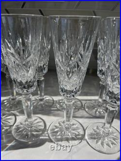 Set of 8 LENOX Crystal Charleston Champagne Fluted Glass 81/2 Vintage 5 oz