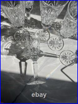Set of 8 LENOX Crystal Charleston Champagne Fluted Glass 81/2 Vintage 5 oz
