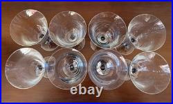 Set of 8 Mikasa Kensington 7.25 Crystal Water Wine Goblets Amber & Blue Stems