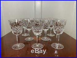 Set of 8 True Vintage WATERFORD CRYSTAL Lismore 6 oz Wine Glasses 5-7/8