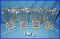 Set of 8 Vintage Elegant Leaded Glass Crystal 16oz Tumblers Goblet Ice Tea Rocks