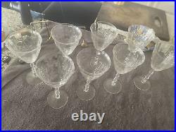 Set of 8 Vintage Rock Sharpe Art Deco Crystal Wine Glasses-8