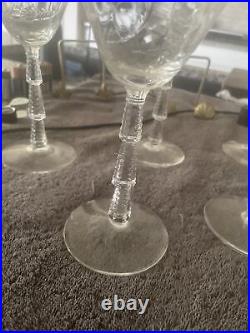 Set of 8 Vintage Rock Sharpe Art Deco Crystal Wine Glasses-8