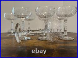 Set of 8 Vintage Rock Sharpe Crystal Champagne Glasses