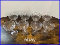 Set of 8 Vintage Rock Sharpe Crystal Champagne Glasses