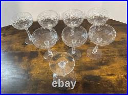 Set of 8 Vintage Rock Sharpe Crystal Champagne Glasses