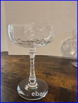 Set of 8 Vintage Rock Sharpe Crystal Champagne Glasses