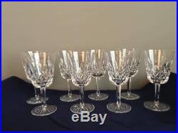Set of 8 Vintage WATERFORD CRYSTAL Lismore Tall 10 oz Water Wine Glasses Goblets